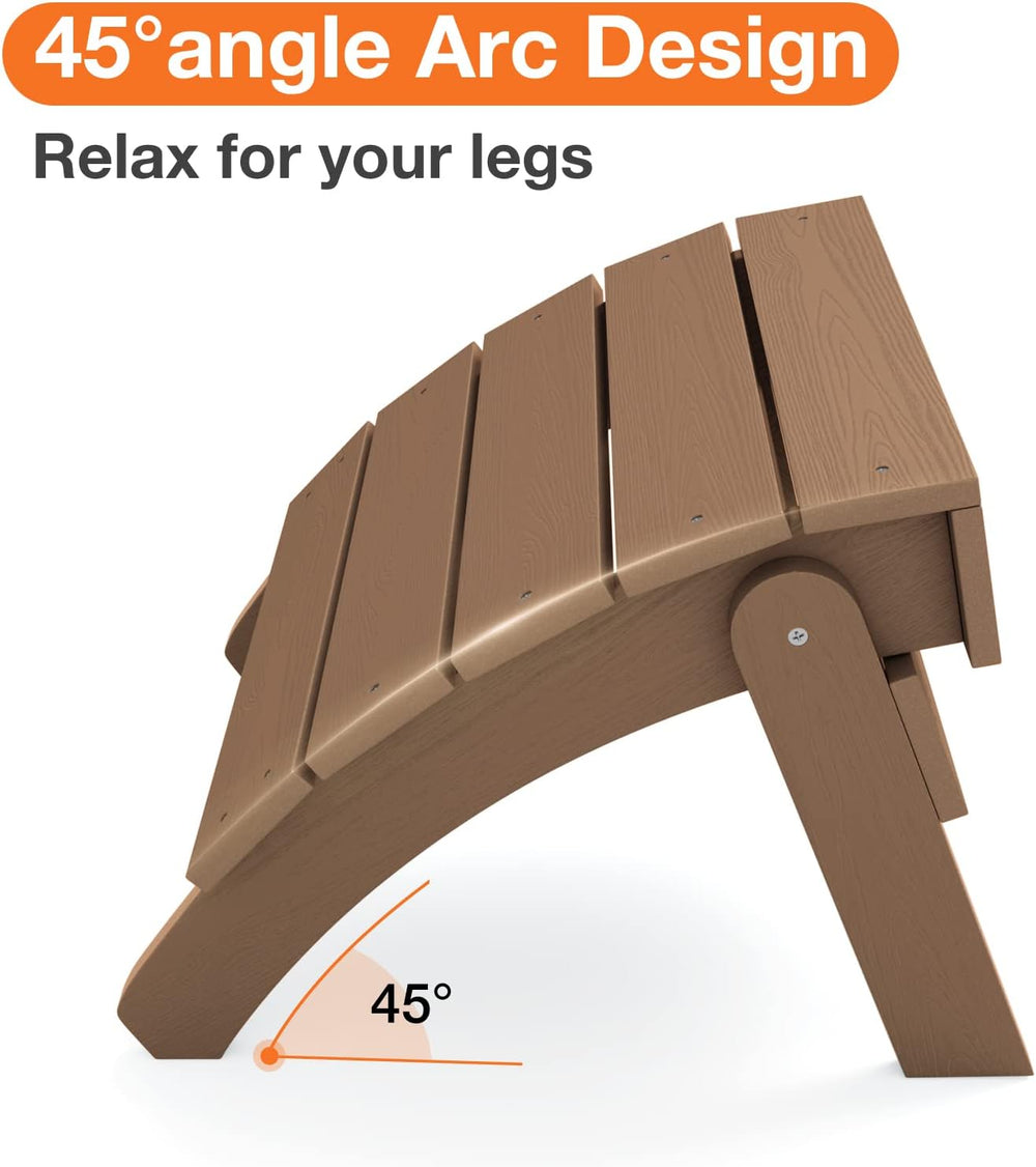 YEFU Adirondack Ottoman, Patio Foot Rest, Adirondack Foot Rest (2-Piece Foldi...