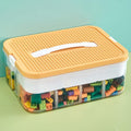 Toys Organizer Storage Case for Lego Box Kids Toy Stackable Building Blocks with Lids Bins Adjustable Lego Storage Containers Plastic Toy Box 1 Layer (Lemon)