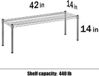 14" Deep x 42" Wide x 14" Height Wire Shelving Kit | 1-Tier | NSF Commercial Storage Rack Unit