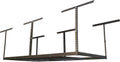 MonsterRax 4x8 Overhead Garage Storage Rack Frame Kit - Hanging Storage Shelves, Garage Ceiling Storage Rack System, Ceiling Shelving - (Hammertone, Adjustable 18"-33")