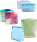 Stasher Premium Silicone Reusable Food Storage Bags, 6-Pack, Tie Dye Multi, Multi-Use Food Storage Bags, Lunch Bag, Travel Containers, BPA Free, Leak-free, Dishwasher-Safe, Eco-friendly