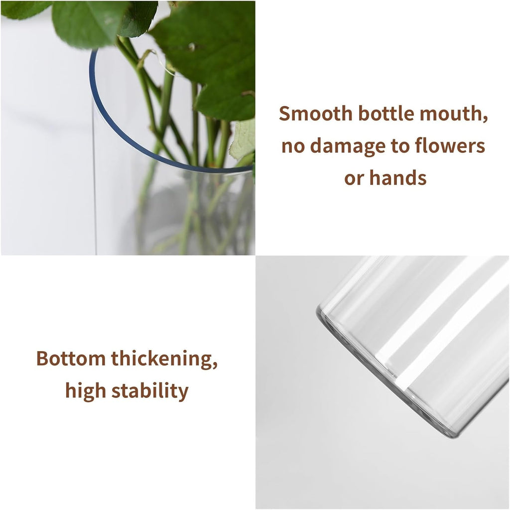 4 Pack Acrylic Cylinder Vases for Centerpieces,5x10 inch Tall Clear Flower Vase, Unbreakable Vases,Hurricane Candle Holders Floating Candle Vase for Wedding Dinner Table Party Living Room Decor