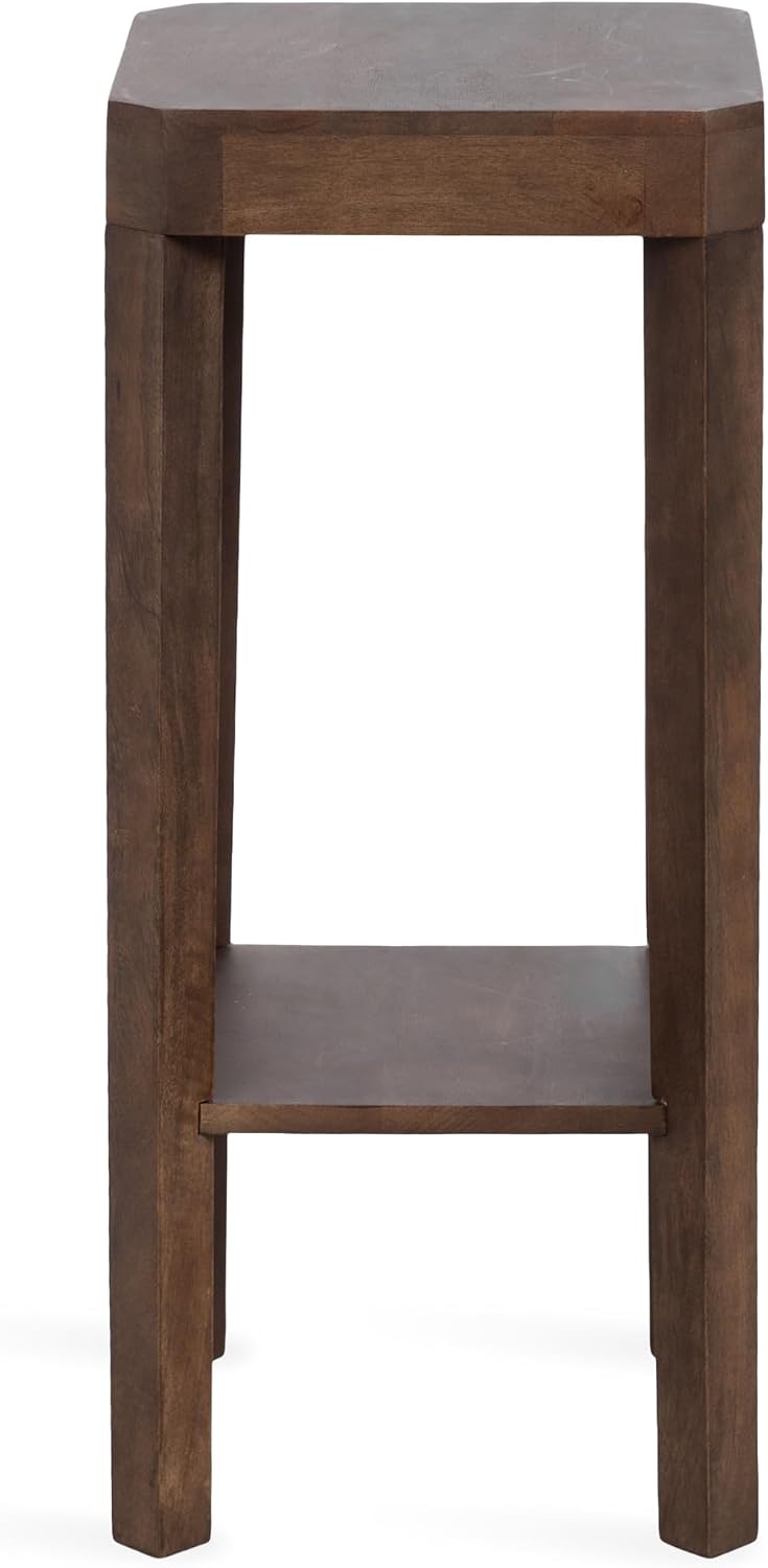 Kate and Laurel Talcott Modern Square Wood Drink Table, 12 x 12 x 28, Dark Br...