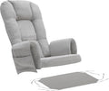 BECHAEO 5PCS Suede Glider Rocker Replacement Cushions with Ottoman Cover Thicken Soft Rocking Chair Cushion Set for Indoor Nursery Glider Rocking Chair, Light Gray | Thicken Soft Rocking Chair Cushion Set, for Indoor Nursery Glider Rocking Chair