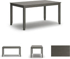Signature Design by Ashley Caitbrook Rustic 7-Piece Dining Set – Rectangular Table with 6 X-Back Upholstered Chairs, Gray