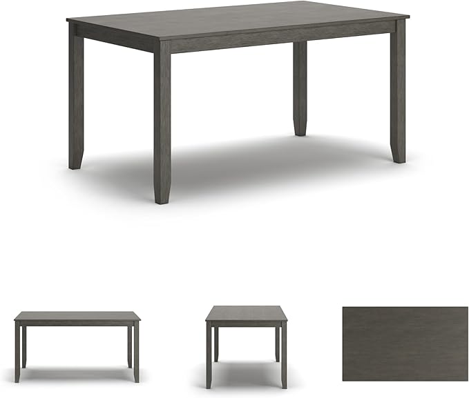 Signature Design by Ashley Caitbrook Rustic 7-Piece Dining Set – Rectangular Table with 6 X-Back Upholstered Chairs, Gray