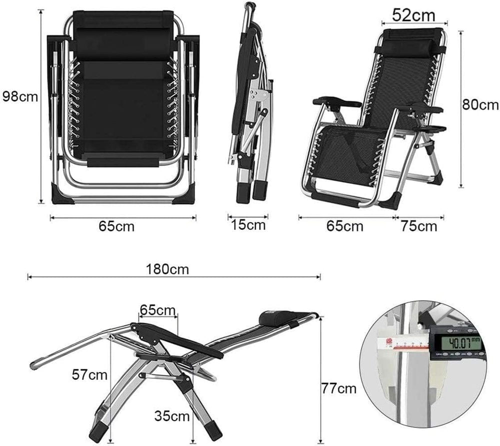 Recliner Garden Chairs, Sun Loungers Recliners Folding Gravity for Patio, Law...