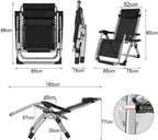 Recliner Garden Chairs, Sun Loungers Recliners Folding Gravity for Patio, Lawn & Garden(Style B)