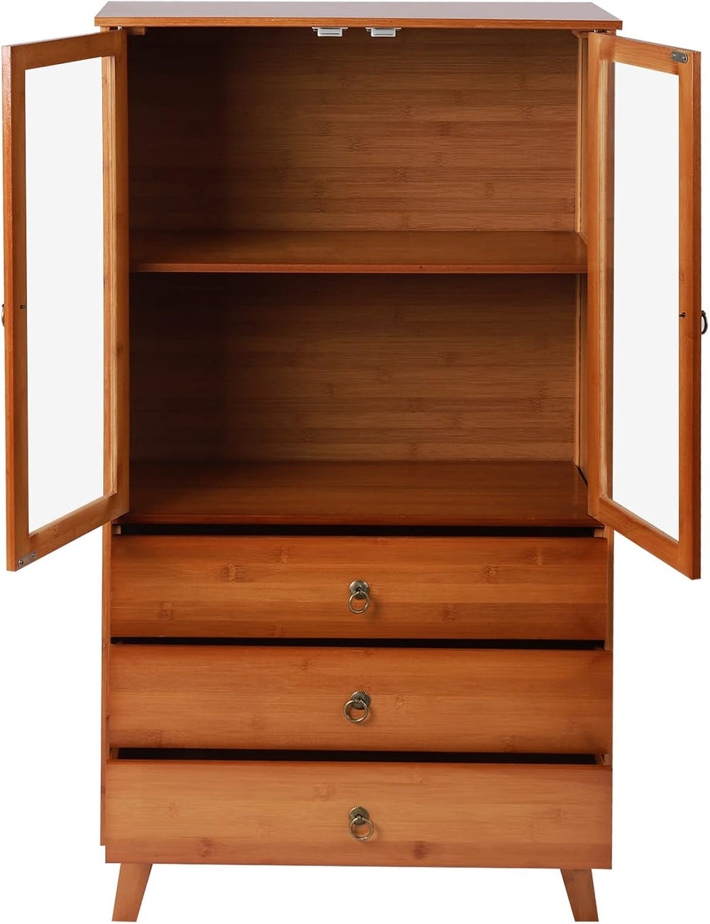 Kitchen Sideboard, Bamboo Pantry Dining Cupboard Buffet Cabinet Storage Cabin...