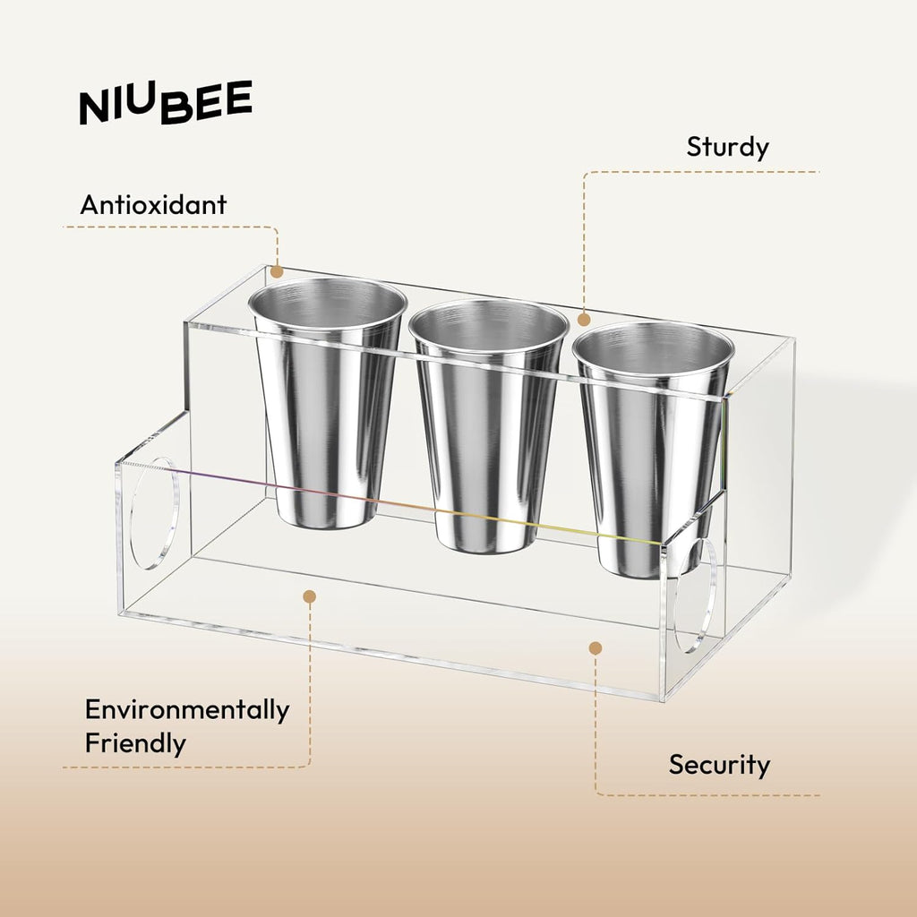 NIUBEE Hair Tool Organizer, Clear Acrylic Hair Dryer and Styling Organizer, Bathroom Countertop Blow Dryer Holder, Vanity Caddy Storage Stand for Accessories, Makeup, Toiletries