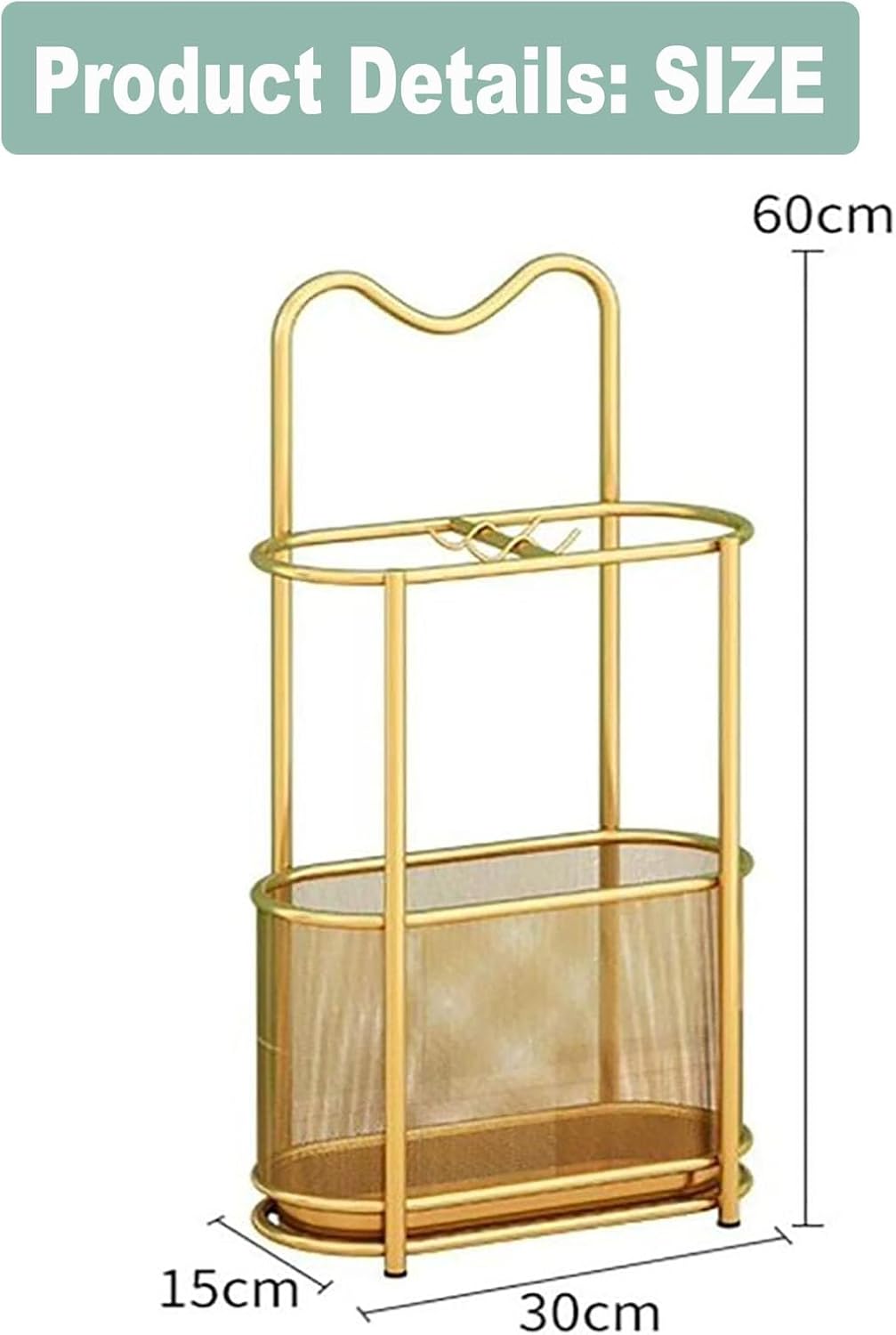 Freestanding Cat Ear Design Umbrella Holder for Entryway,Metal Mesh Umbrella Rack with Hooks & Bottom Drip Tray Storage Organizer Umbrella Stand,for Canes,Umbrellas,Home,Office,Hotel