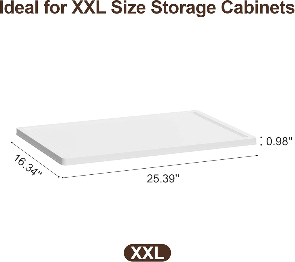 JOYMOOP Foldable Storage Cabinet Top Cover, Fits XXL Storage Boxes, Durable, Easy to Install, Dustproof and Waterproof, White