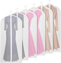 Univivi Clear Garment Bags for Hanging Clothes, Suit Cover, 60 inch, 6 Pack | Long Dress Bags with Nylon Zipper, PEVA, Washable Foldable Suit Cover for Storage Long Dress, Gown, Suit, Long Winter Coat