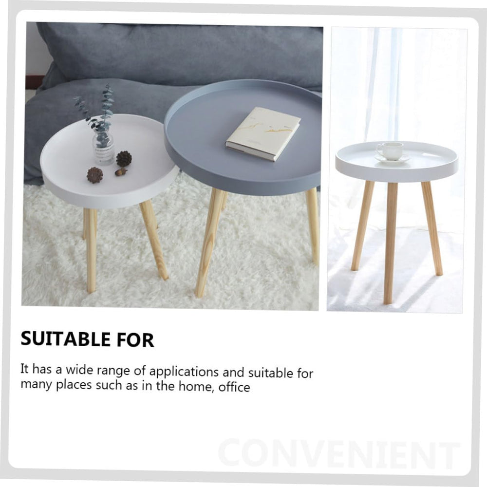 Totority Modern Mini Round Household Sofa Side Table White Small Nordic Style...