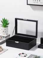 Bracelet Holder Organizer Box, Jewelry Storage Case with 2 Rods, Bangle Watch Display Tray for Women Girls (Black)