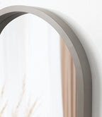 Kate and Laurel Hutton Farmhouse Wood Arched Mirror; 20 x 30; Gray; Decorative Modern Large Arch Mirror with Deep Profile and Graywash Finish for Wall
