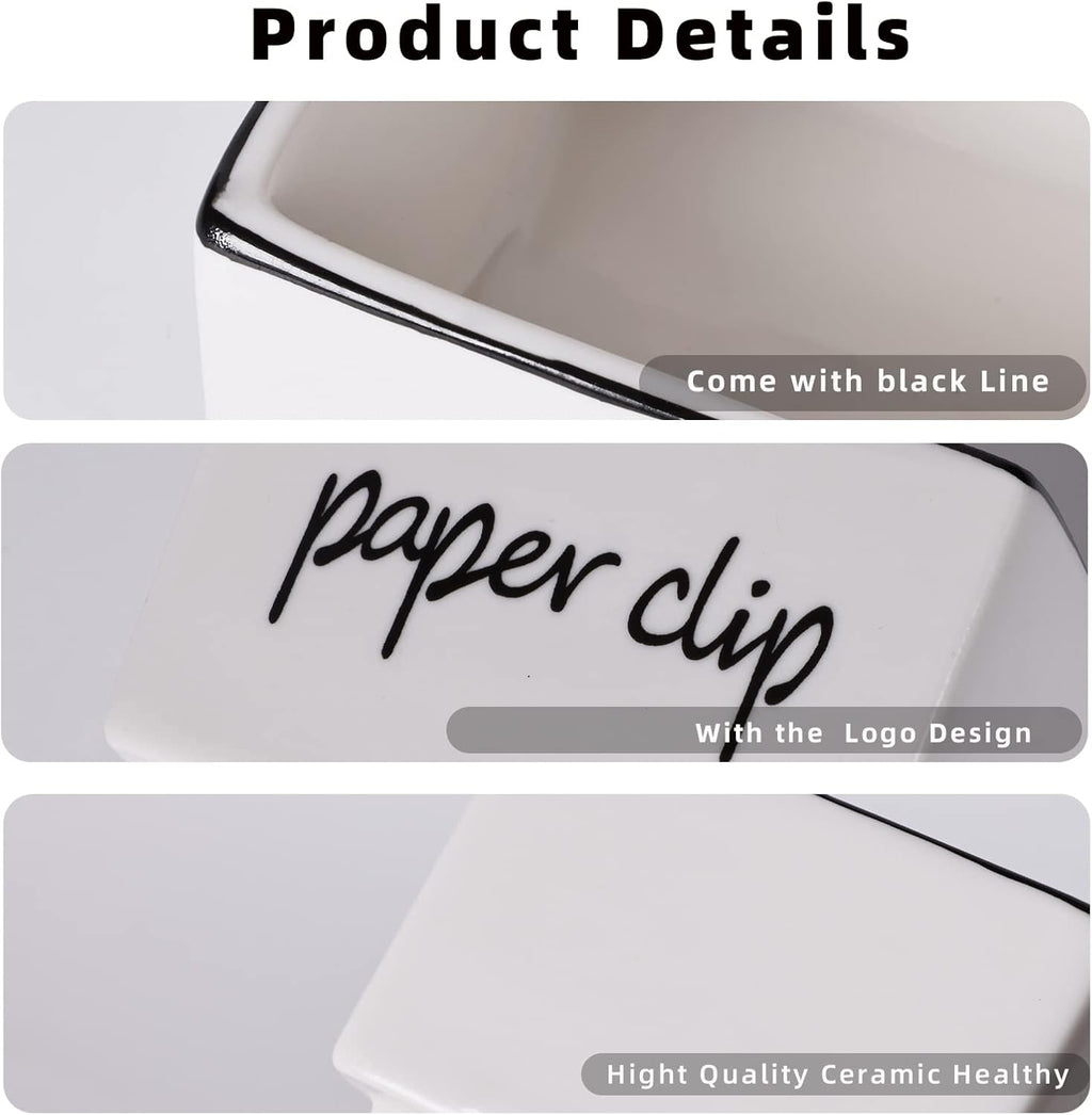 ONTUBE Farmhouse Paper Clip Holders Dispenser Organizer for Desk 3 Inch White