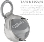 CURVD Premium Carrying Case – Durable Travel Keychain Container, Medicine Pill Organizer & Travel Pill Box, Small Waterproof Holder for Pills, Earplugs, Jewelry, Compatible with Loop, Vibes & Eargasm