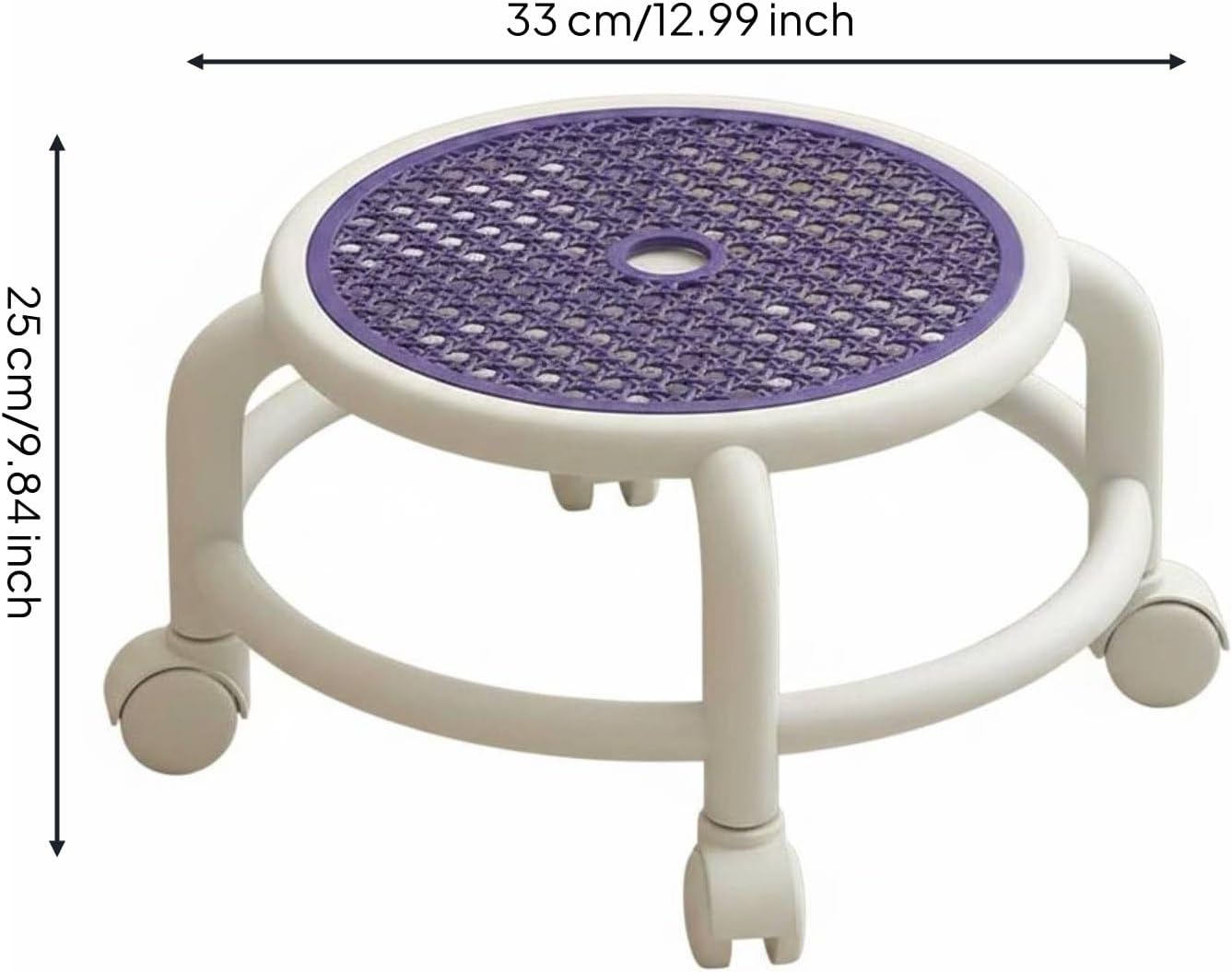 Children Rotating Rolling Stool Swivel Chair Low Profile Construction Smooth Wheels Suitable for bedrooms Play Areas Dorm Rooms Small Living Areas, Lavender Purple