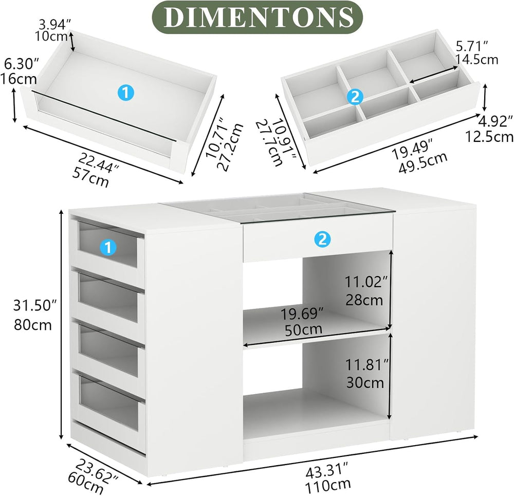 Gyfimoie Closet Island with Drawers, Armoire Wardrobe Closet with LED Lights ...