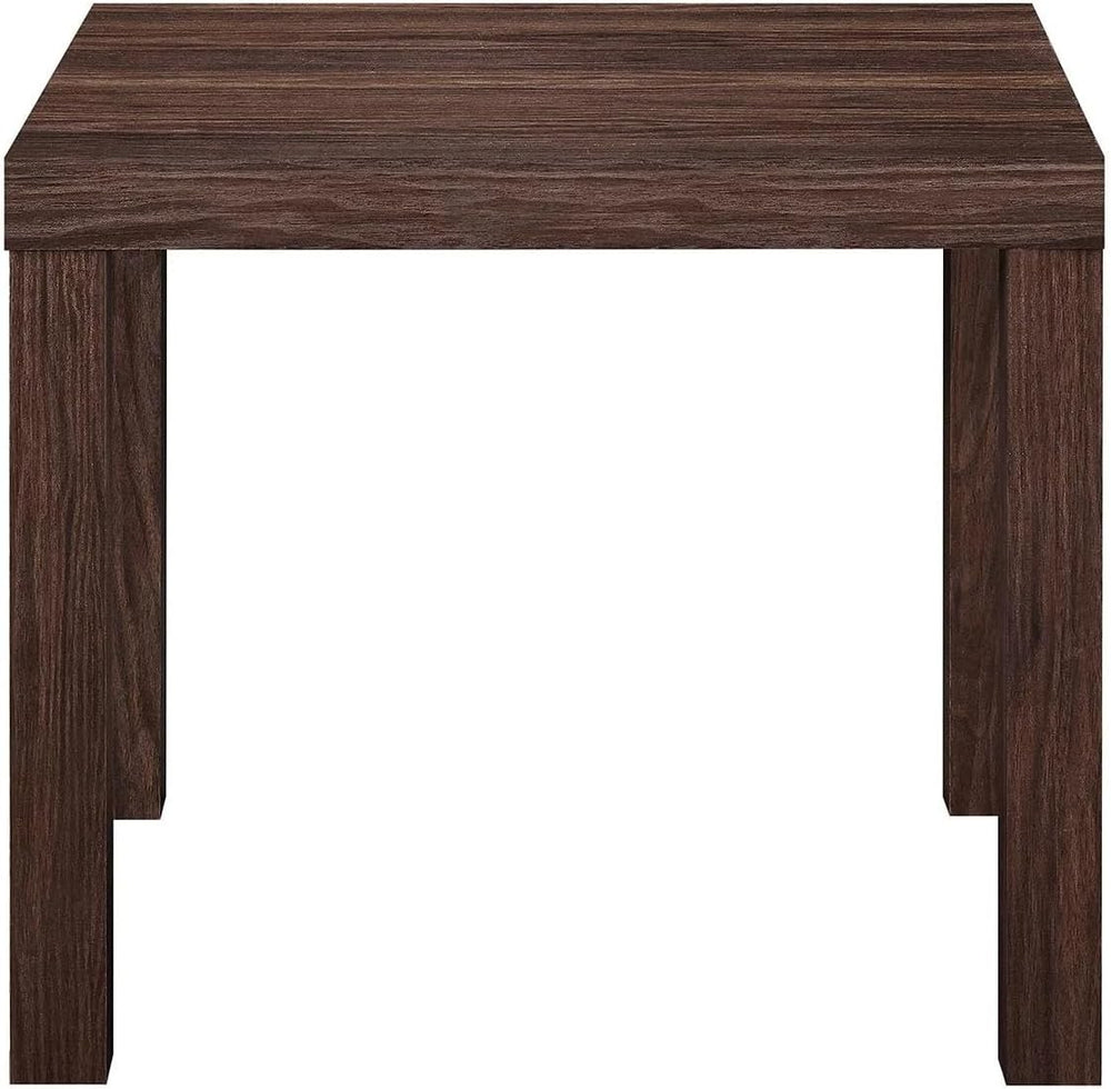 Parsons End Table, Canyon Walnut Finish, Modern Side Table for Living Room Be...