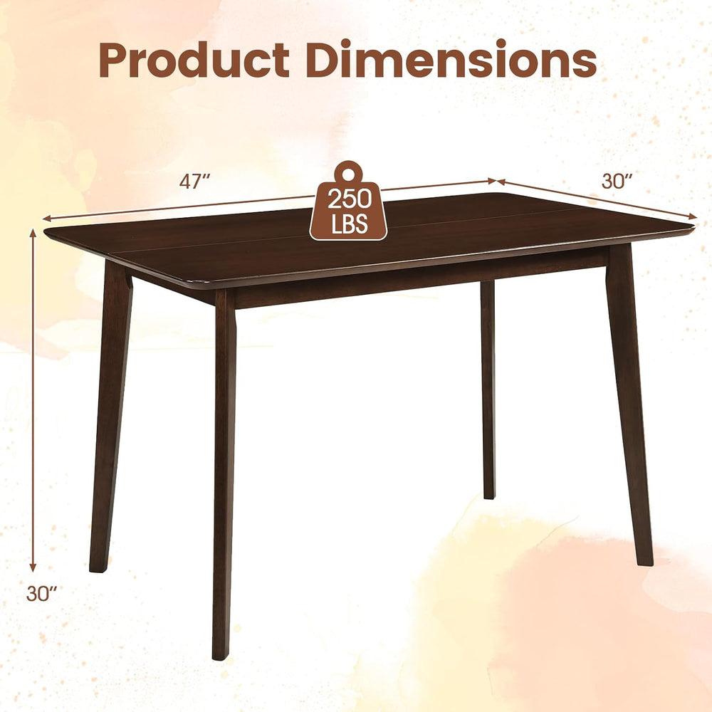 Giantex Dining Table for 4, 47" Rectangular Wooden Kitchen Table with So...