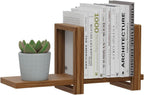 Adjustable Desktop Bookshelf, Retro Tabletop Bookshelf, Desk Shelf for Top of Desk in Living Room, Home, Office, Perfect for Magazine, Books, Cookbooks, No Tools Required to Assemble (Brown)