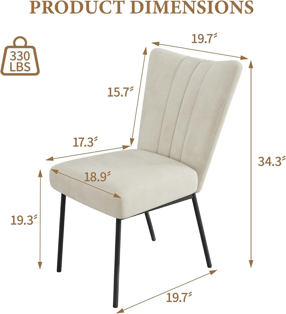 ZckyCine Dining Chairs Set of 4, Upholstered Velvet Kitchen Chairs with Thick...