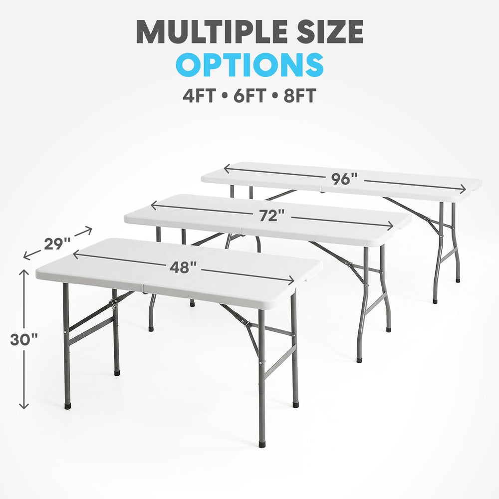 SIMPLI-Magic White Foldable Table (4FT), 2-Pack Indoor/Outdoor Folding Utilit...