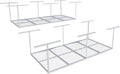 FLEXIMOUNTS 4x8 Overhead Garage Storage Rack, Adjustable Organization System, Heavy-Duty Metal Ceiling Racks, 2 pack, White, Classic Series