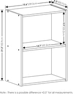 Furinno Luder Bookcase / Book / Storage, 2-Tier, White
