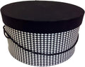 Sarah's Hat Boxes Classic Houndstooth Hat Box – 21.5" x 11.5" (Dia. x Ht.) Handmade in USA – Odorless Non-Toxic Adhesive, Cording Handle – Premium Storage for Hats & Accessories