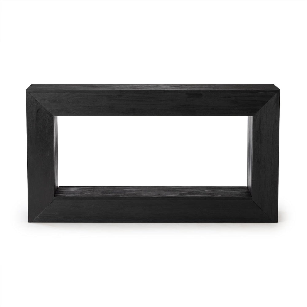 Plank+Beam Grand Console Table, 56 Inch, with Shelf, Black Wirebrush | Balanc...
