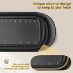 Butter Dish with Lid, Butter Keeper for Countertop, Airtight Butter Dish, Plastic Butter Keeper Tray for West/ East Coast Butter, Dishwasher Safe(White)