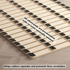 Foldable Floor Bed Frame, Breathable Wooden Roll-Up Slats Base for Japanese Futon Mattress, Low Profile Sleep Bedding (Queen)