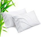 TELUS Pillow Cases King Size 2 Pack, Bamboo Rayon Cooling Pillowcases with Envelope Closure, Cool Breathable Pillow Case for Hot Sleepers & Night Sweats, 20x36 inches, White