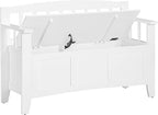 OSP Home Furnishings Metro Mission Style Wood Entry Way Bench with Storage, Sierra Snow White Finish