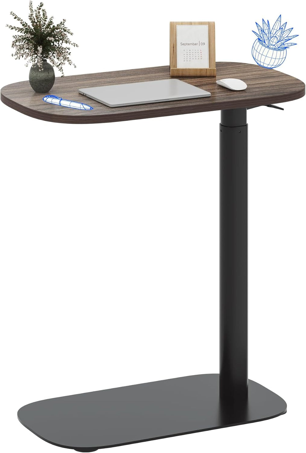 FLEXISPOT Adjustable C Table, Snack Side End Table Sofa Couch Bedside Table L...