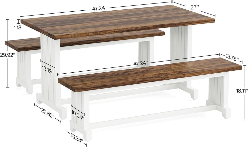 Tribesigns 47-Inch Small Dining Table Set for 2, 3-Piece Kitchen Table with 2...
