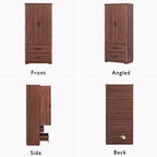 71" Farmhouse Kitchen Pantry Cabinet with 2 Large Drawers,Wood Freestanding Cupboard Cabinet with 8 Door Shelves and 3 Shelves for Kitchen,Dining Room,Living Room,Laundry (Brown)
