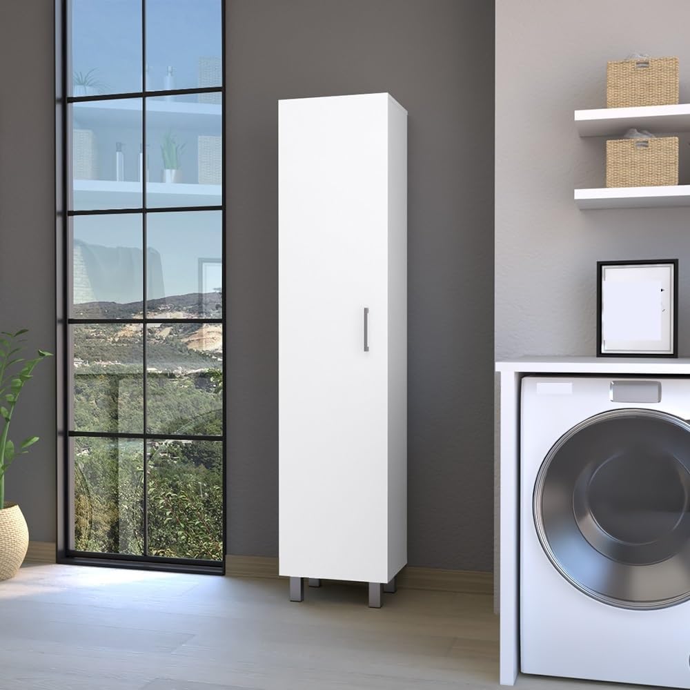 Modern Storage Cabinet, Tall Narrow Locker for Launday Living Room Hallway,fo...