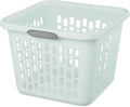 Sterilite Laundry Basket, Plastic Clothes Hamper, Large Square Bin with Comfort Grip Handles and Reinforced Rim, 1.5 Bushel Capacity, Mint, 18 Pack