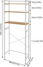 Gdrasuya10 Over The Washer and Dryer Storage Shelf for Laundry Room, 3 Tier White Washer Storage Utility Rack Shelf Laundry Storage Shelf Organizer Space Saving for Room