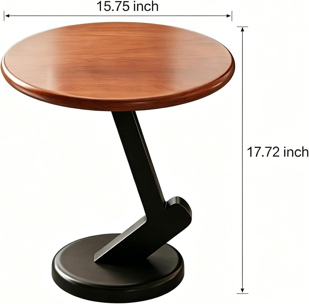 15.75 inch Solid Wood End Table, Round Size Table for Living Room | Sofa Side...