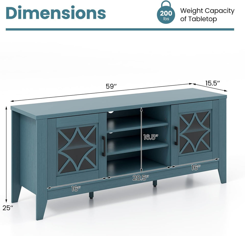 Tangkula Farmhouse TV Stand for TVs Up to 65-in, Classic Media Entertainment ...