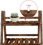 Yaheetech Wooden Plant Stand, 3 Tier Plant Stand, Foldable Ladder Shelves | Ladder Plant Stand & Outdoor Plant Shelf with Wall-Leaning Design for Living Room, Bedroom, Balcony or Patio; Simple Assembly