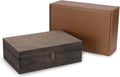makerflo XL Dark Walnut Wood Memory Box (Pack of 1) with Hinged with Clasp, Black Felt Inside, Keepsake Wooden Box Ideal for Craft and Personalization (Laser Engraving, Epoxy, UV DTF, and Vinyl)