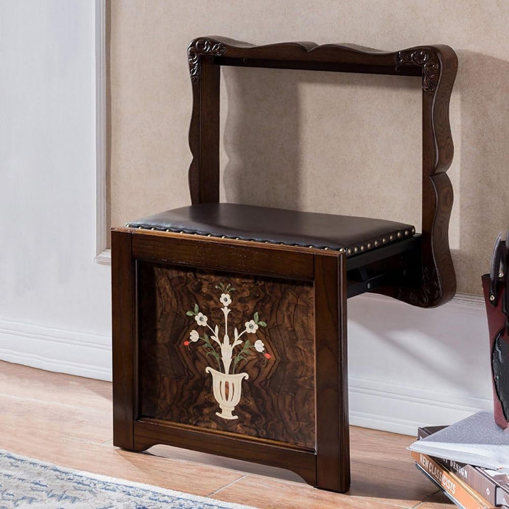 Wall Mounted Shoe Changing Stool Made of Solid Wood Wall Seat Folding, Space ...