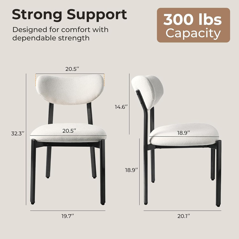 Dining Chairs, Modern Upholstered Fabric Kitchen Chairs | Textured Fabric, Cu...