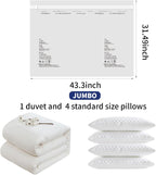 10 Pack Jumbo Vacuum Storage Bags with Hand Pump, Sturdy Leak-Free Vacuum Seal Bags, 80% Space Saver Vacuum Seal Bags for Clothing, Pillows, Bedding, Blankets, Comforters, Travel Luggage - Jumbo